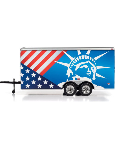 Remolque Cerrado Diecast Muscle Americano 1:18 Rojo-Blanco-Azul
