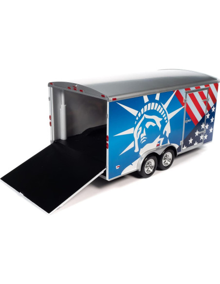 Remolque Cerrado Diecast Muscle Americano 1:18 Rojo-Blanco-Azul
