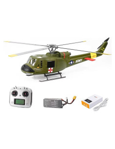 Helicóptero RC FLYWING UH1 V4 750mm GPS Cuatro Palas Verde