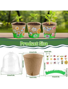 Kit de Manualidades JYNTERPLAY 36 Macetas de Papel Primavera 2