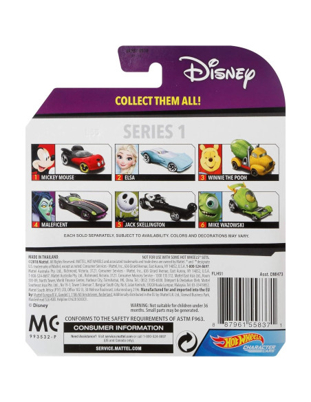 Vehículo Hot Wheels Maleficent Disney 1:64 Detalles Realistas