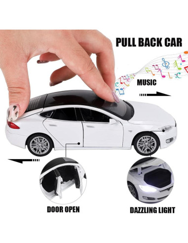 Coche de Juguete Diecast HLNLSU Modelo S Escala 1:32