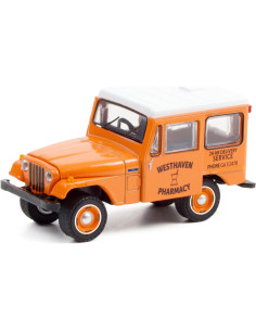 Coche Diecast 1/64 Greenlight 1974 DJ-5 Naranja Techo Blanco 2