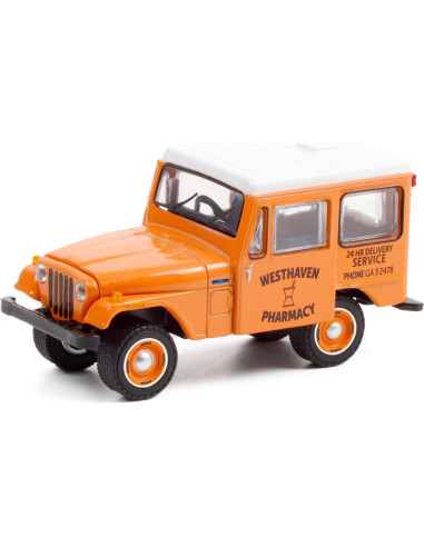 Coche Diecast 1/64 Greenlight 1974 DJ-5 Naranja Techo Blanco