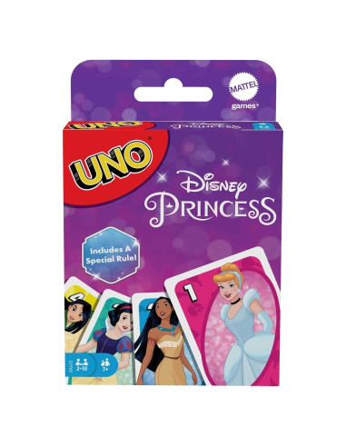 Juego de Cartas UNO Princesas Disney Mattel para Niños