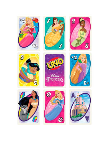 Juego de Cartas UNO Princesas Disney Mattel para Niños
