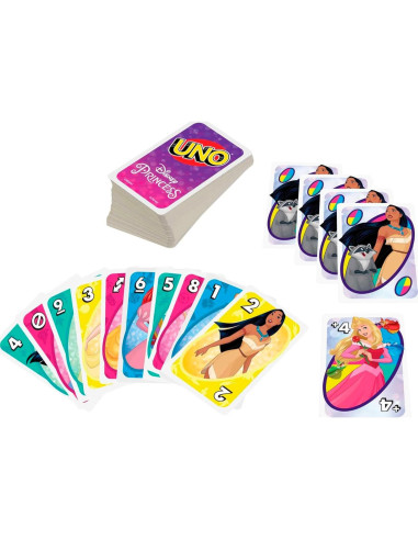 Juego de Cartas UNO Princesas Disney Mattel para Niños