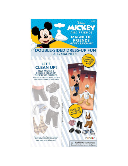 Lata de Muñecas Magnéticas Disney Mickey y Donald 23 Piezas