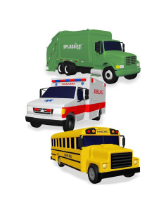 Juguetes de baño sin moho SplashEZ - Set de vehículos para niños