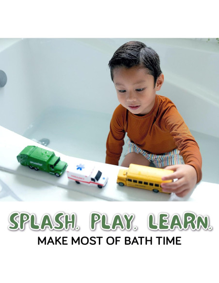Juguetes de baño sin moho SplashEZ - Set de vehículos para niños