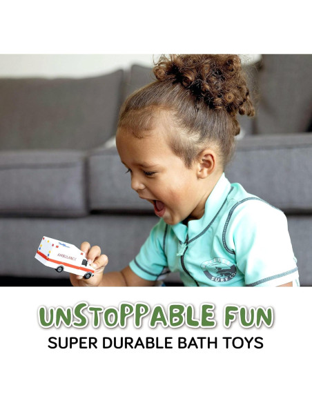Juguetes de baño sin moho SplashEZ - Set de vehículos para niños
