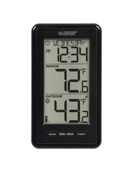 Termómetro Digital Inalámbrico La Crosse Negro con Humedad
