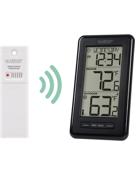 Termómetro Digital Inalámbrico La Crosse Negro con Humedad