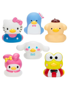 Set de 6 Patos de Goma Hello Kitty y Amigos - Juguetes de Baño