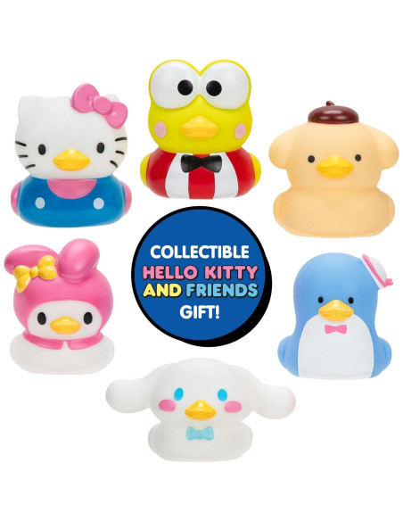 Set de 6 Patos de Goma Hello Kitty y Amigos - Juguetes de Baño