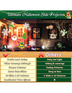 Luces Proyectoras de Navidad Lacoco SE508, 10 Diapositivas HD 2