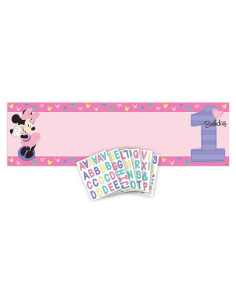 Banner Gigante Personalizado Amscan Minnie Mouse 165 x 51 cm