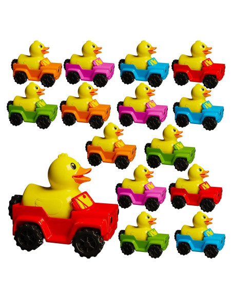 15 Patos de Goma Jeep Pelto - 7.1 cm - Colores Vibrantes