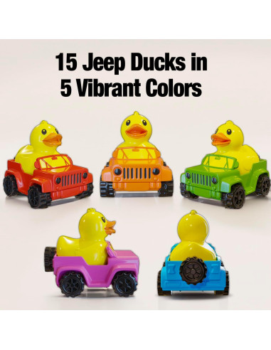 15 Patos de Goma Jeep Pelto - 7.1 cm - Colores Vibrantes