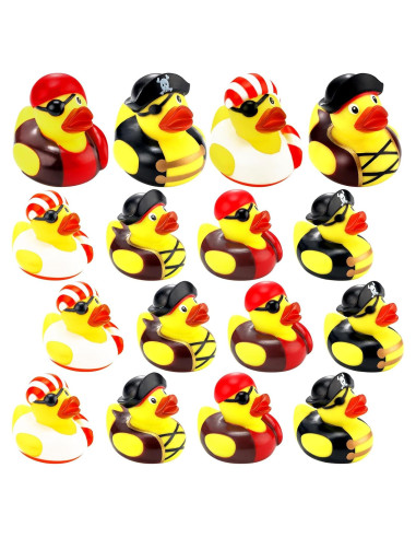 24 Patos de Goma Pirata Lewtemi para Fiesta y Baño