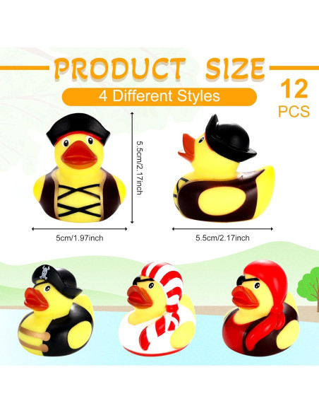 24 Patos de Goma Pirata Lewtemi para Fiesta y Baño