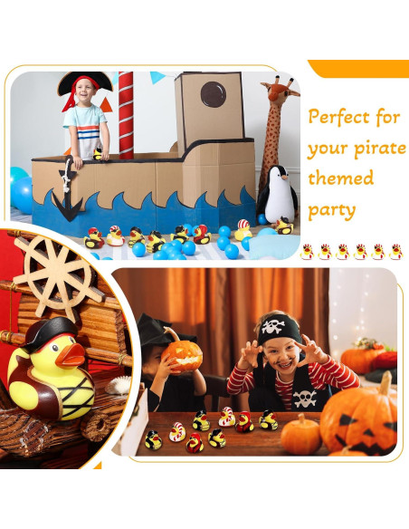 24 Patos de Goma Pirata Lewtemi para Fiesta y Baño