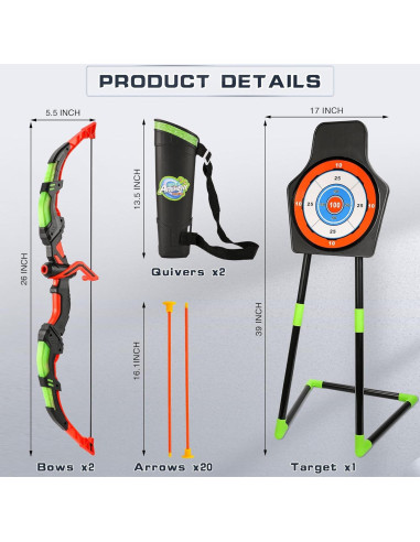 Juego de Tiro con Arco Handwell 988-685A1 para Niños 3-12 Años