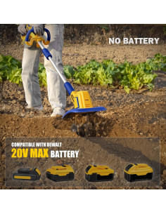 Cultivador de Jardín Inalámbrico ADOTOCAM 20V 360RPM 23cm 2