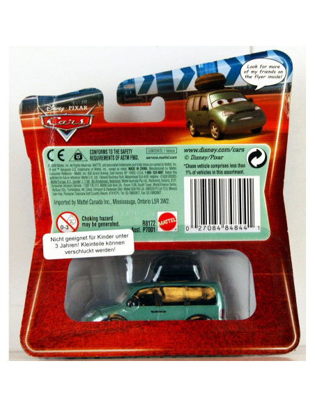Coche de Metal Fundido Disney Pixar Cars 1:55 Furgoneta con Ojos