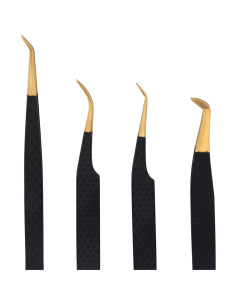 Pinzas M LASH para Extensiones de Pestañas - Juego de 4 - Acero Japonés 2