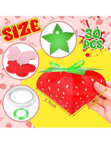 30 Cajas de Regalo Fresa Fuyoooo para Cumpleaños y Baby Shower