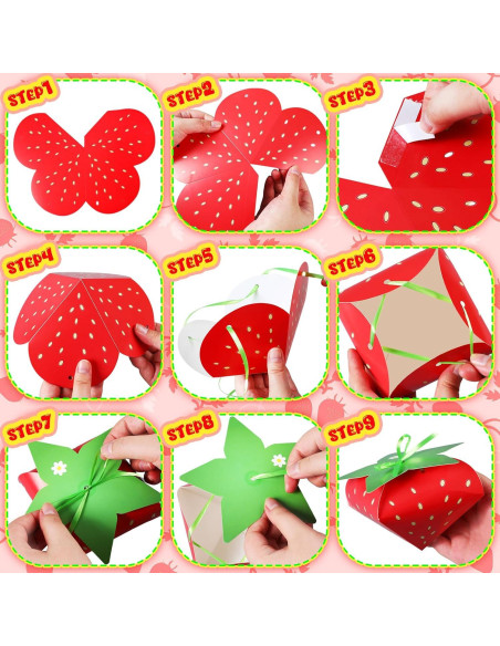 30 Cajas de Regalo Fresa Fuyoooo para Cumpleaños y Baby Shower