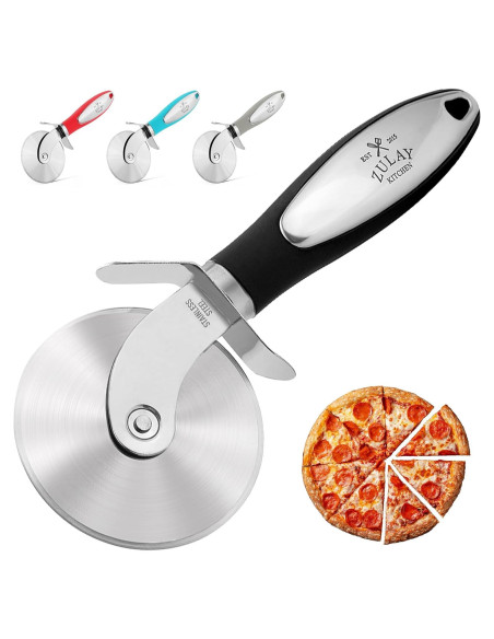 Cortador de Pizza Zulay Kitchen Acero Inoxidable 7.6 cm Negro