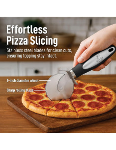 Cortador de Pizza Zulay Kitchen Acero Inoxidable 7.6 cm Negro 2