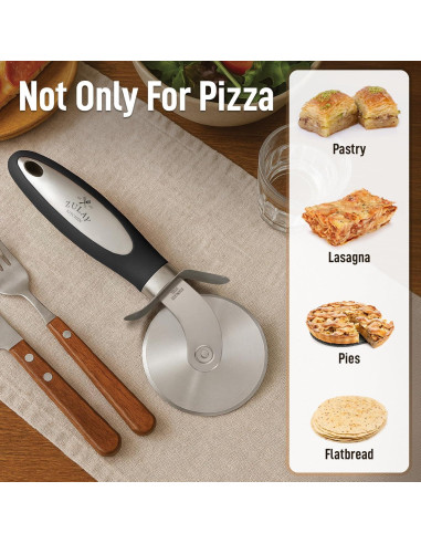 Cortador de Pizza Zulay Kitchen Acero Inoxidable 7.6 cm Negro