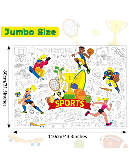 Póster para Colorear Deportivo Naozinebi 109x79 cm Póster para Colorear Deportivo Naozinebi 109x79 cm