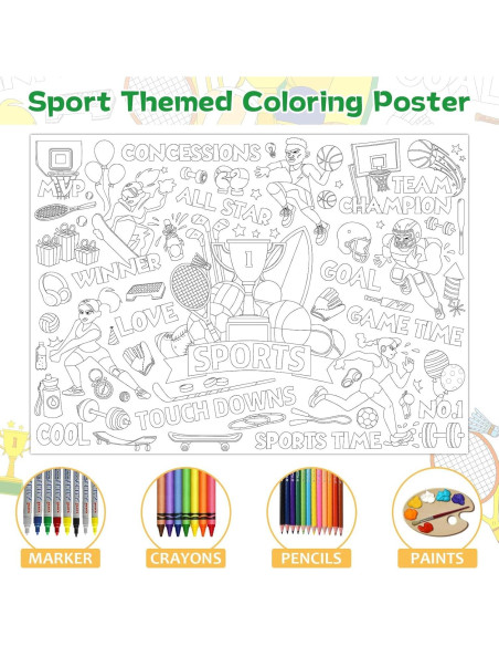 Póster para Colorear Deportivo Naozinebi 109x79 cm Póster para Colorear Deportivo Naozinebi 109x79 cm