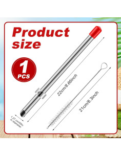 Perforador de Popotes Lasnten Acero Inoxidable 22.1 cm Rojo 2