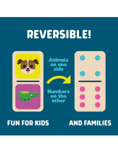 Juego de Dominó Doble Cara Chuckle & Roar - 28 Piezas de Madera 2