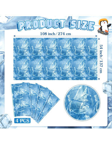 Mantel de Hielo FuWeave 4 Pcs 137 x 274 cm Decoración Fiesta