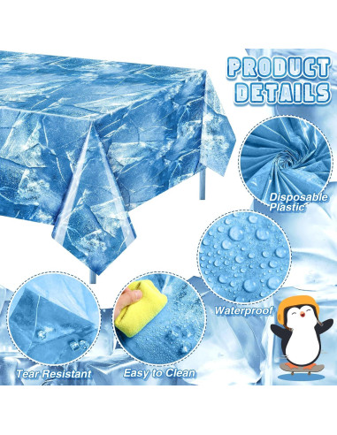 Mantel de Hielo FuWeave 4 Pcs 137 x 274 cm Decoración Fiesta
