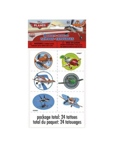 Tatuajes Temporales Disney Planes - 24 Diseños Variados