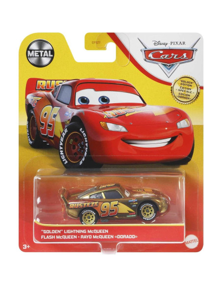 Rayo McQueen Dorado Die-Cast 1:55 Mattel - Vehículo Coleccionable