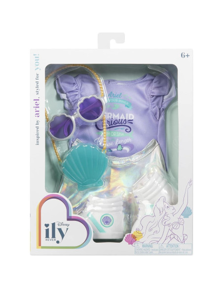 Paquete de Ropa de Muñeca Disney Ariel 20.96x5.46 cm