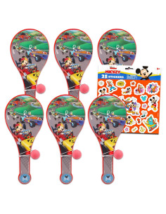 Juegos de Pelota de Paleta Mickey Roadster - Paquete de 6