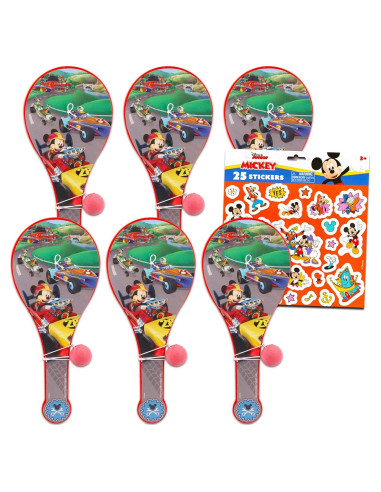 Juegos de Pelota de Paleta Mickey Roadster - Paquete de 6