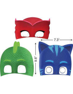 Máscaras de Fiesta Amscan PJ Masks - Paquete de 8 Unidades 2