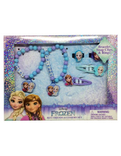 Conjunto de Accesorios Disney Frozen para Niñas - Pulseras, Clips y Anillos