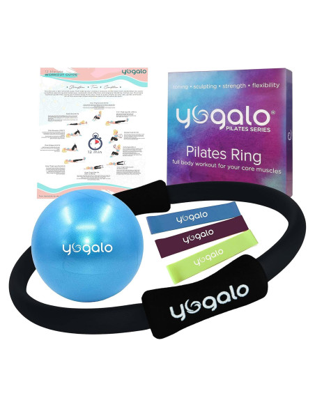 Conjunto de Pilates Yogalo: Anillo 35cm, Pelota 25cm, 3 Bandas Conjunto de Pilates Yogalo: Anillo 35cm, Pelota 25cm, 3 Bandas