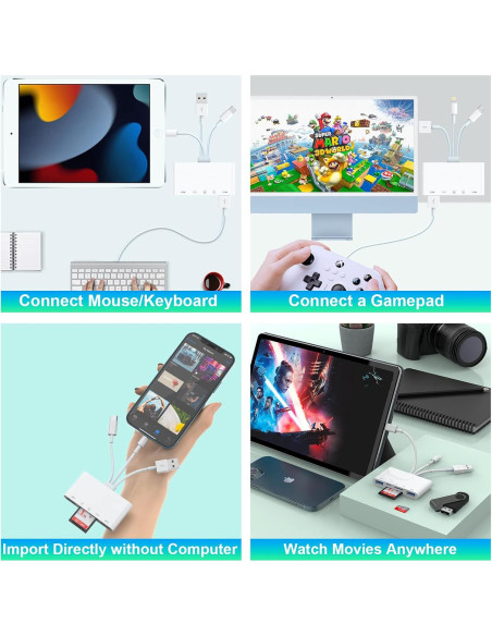 Lector de Tarjetas 5-en-1 MTAKYA para iPhone/iPad/Android